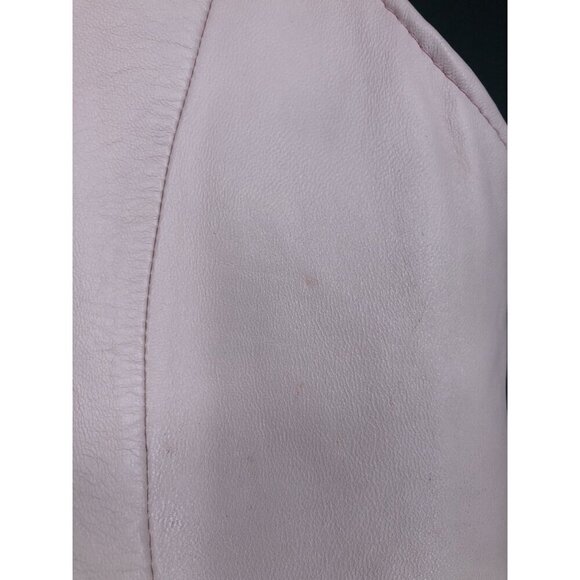 Peck & Peck Women's Quilted Lamb Leather Vest S Pink Zip-up Equestrian Preppy - Picture 9 of 11
